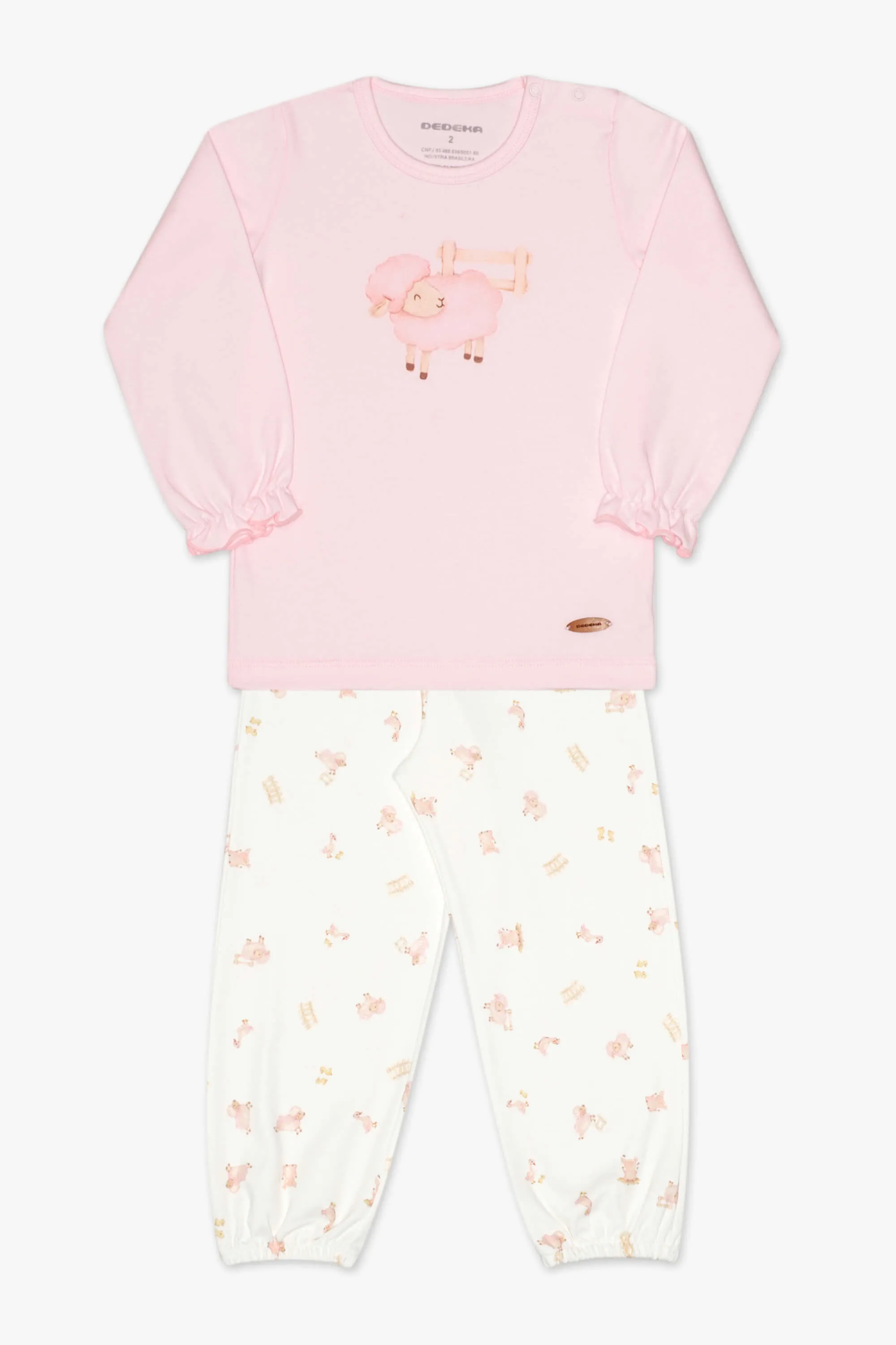 Pijama suedine animais rosa T1 24675 Dedeka