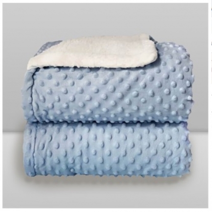 Cobertor Sherpam azul beb dots 1,10 x0,90m Lao