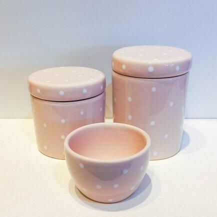 Kit ceramica 3ps rosa velho c/po branco RO