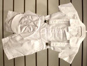 Conj suspensório boné camisa cambr M Barbara Kids