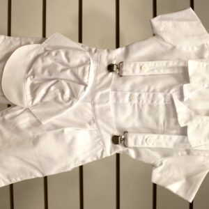 Conj suspensório boné camisa cambr M Barbara Kids
