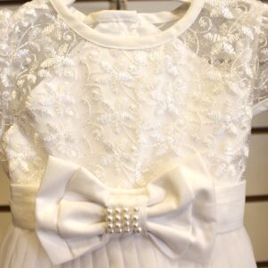 Vestido peito renda saia plissada M Barbara Kids