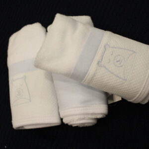 Kit 3 paninhos de boca felpa bordado AC Baby