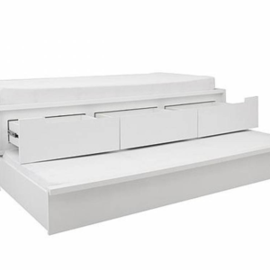 Cama de solteiro Bada laca branca