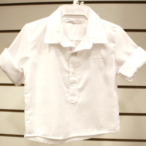 Camisa bata avulsa listrada branca M Barbara Kids