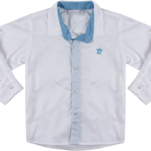 Camisa branca detalhe az claro T1 Barbara Kids7420