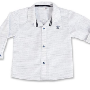 Camisa ml branca pontilhada P Barbara Kids 7486