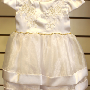 Vestido bordado dourado 2saias M Barbara Kids 2385