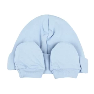 Conjunto touca e luvas azul suedine TU Piu-Piu