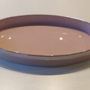 Bandeja cerâmica G oval 34x20cm rosa velho perolRO