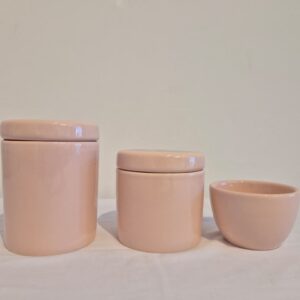 Kit ceramica 3pçs liso rosa velho RO