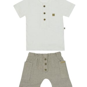 Bata c/shorts e cinto celebration creme T1 Grow Up