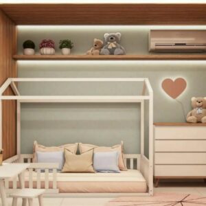 CAMA CASINHA II CERCADINHO COM TELHADO LACA BRANCA