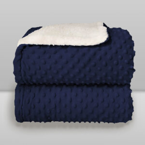 Cobertor Sherpam azul navy dots 1,10 x0,90m Laço