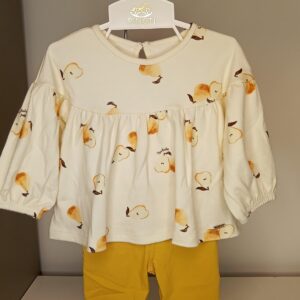 Conj blusa calça pera amarelo /cru M Nini Bambini