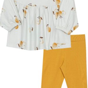 Conj blusa calça pera amarelo /cru T2 Nini Bambini
