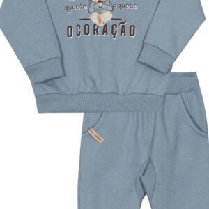 Conj casaco calça moletom azul G Nini Bambini