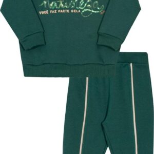 Conj casaco calça moletom verde T2 Nini Bambini