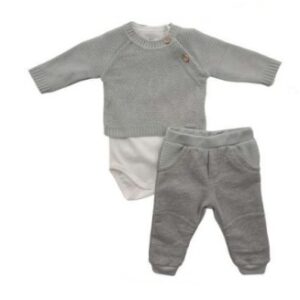 Conjunto body c/sweater e calça cinza G noruega