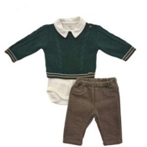 Conjunto body c/sweater e calça vde/marr G noruega