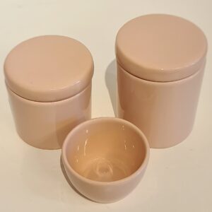 Kit ceramica 3pçs liso rosa velho RO