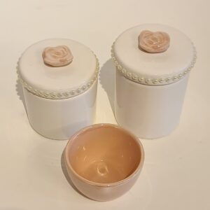 Kit ceramica 3pçs perolas c/aplique e molh pero RO