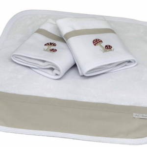 Kit 3 paninhos de boca felpa bordado AC Baby