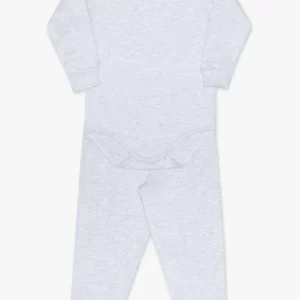 Kit body/calça ribana G cinza 0910 Dedeka
