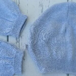 Kit gorro e luva azul P noruega
