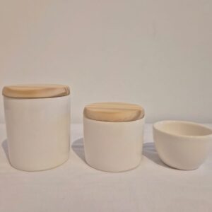 Kit ceramica 3pçs liso branco RO