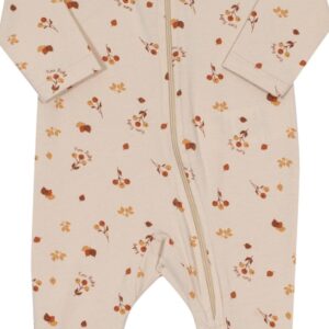 Macacão ziper folhas bege P Nini Bambini