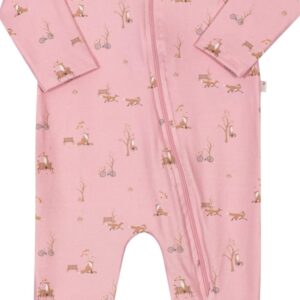 Macacão ziper raposa rosa RN Nini Bambini