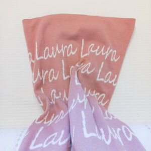 Manta de colo tricot com nome 2 cores AT