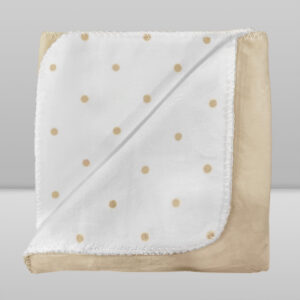 Manta infantil 0,76x1,00 velvet poá bege laço