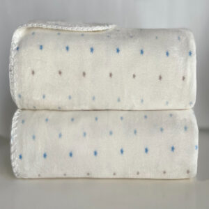 Manta infantil 0,76x1,00 velvet star azul laço
