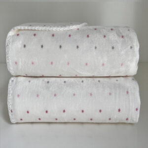 Manta infantil 0,76x1,00 velvet star rosa laço