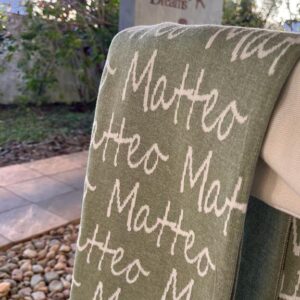 Manta de colo tricot com nome 2 cores AT