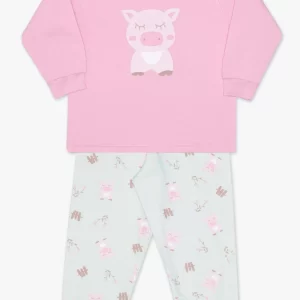 Pijama moletinho porquinho rosa T1 24692 Dedeka