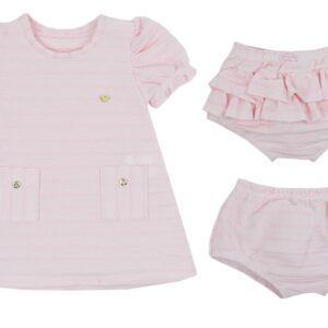Vestido c/cobre fralda spring farm rosa 3m Grow Up