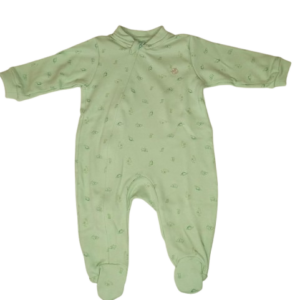 Macacão ziper suedine naturale verde RN Anjos baby