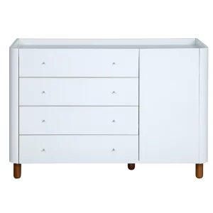 Cômoda 704 com 4 gavetas e armário laca branca