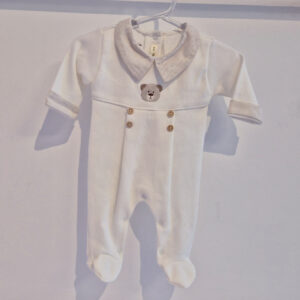 Macacão bordado Bear urso no peito PP Poupon