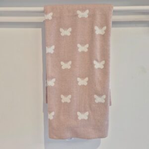 Manta de colo tricot una com borboletinhas AT