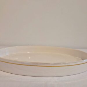 Bandeja cerâmica G oval 34x20 bca perol friso dour