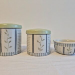 Kit higiene ceramica 3pçs folhas verde