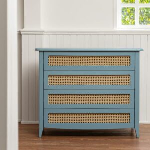 Cômoda Luna Plus Laca Azul com palha