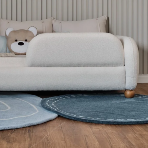 Proteção Estofada Cama Moon - Bouclê Off White