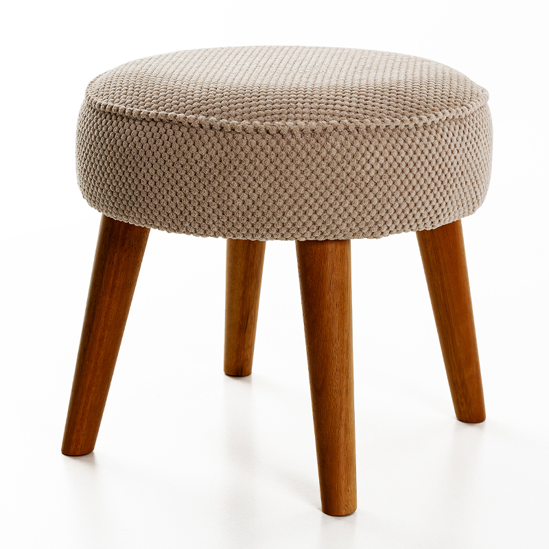Pufe Slim com pés de madeira tecido A