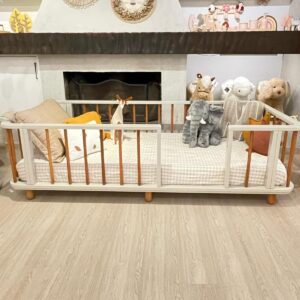 Cama Montessoriana Solteiro Cadiz Areia com madeira