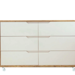 Cômoda Fases 6 gavetas Brancas com caixa em Jequitibá